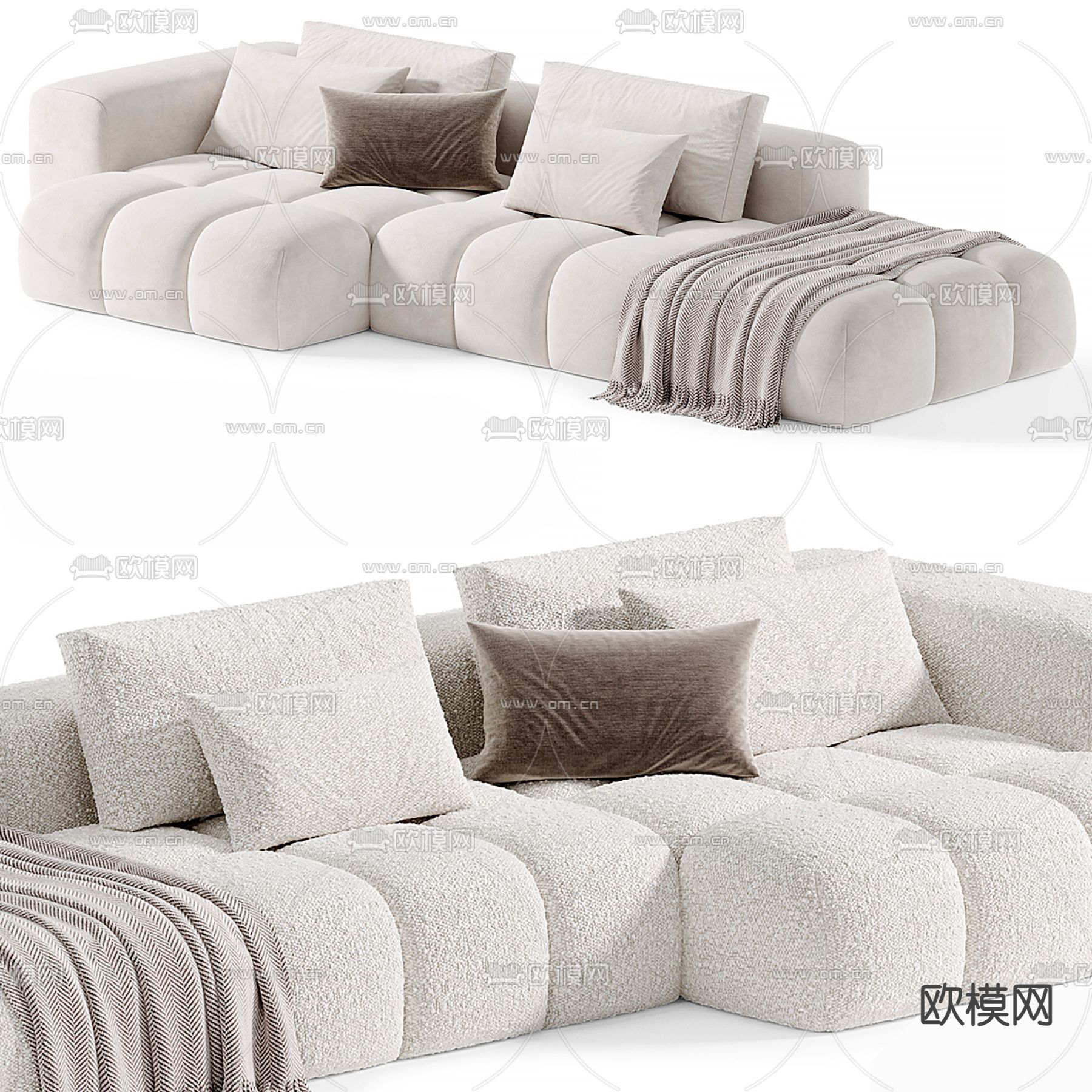 米洛提 Minotti 多人沙发 转角沙发3d模型下载（渲染图2）