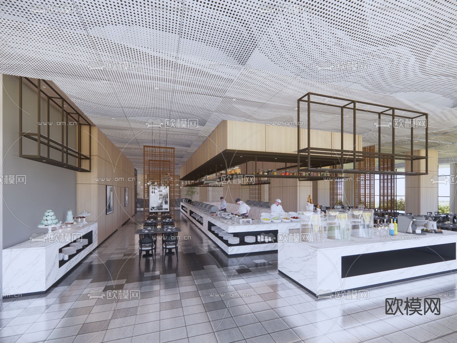 西餐厅su模型下载（渲染图2）
