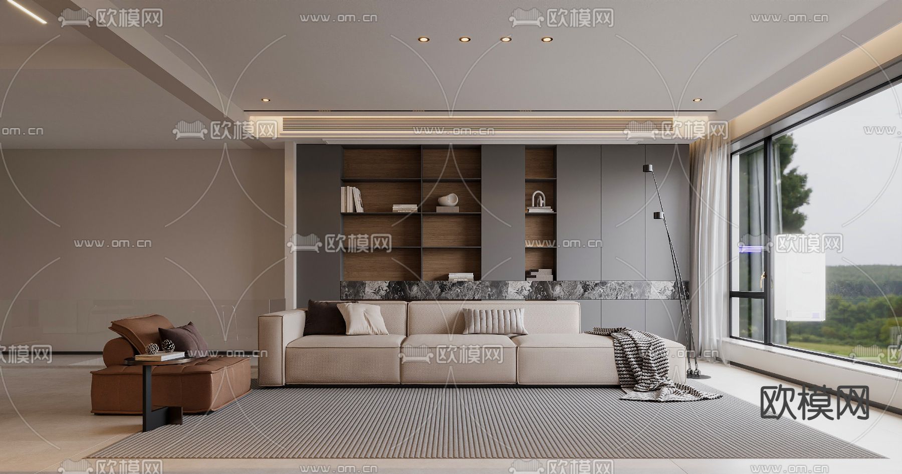 意式客餐厅3d模型下载（渲染图1）