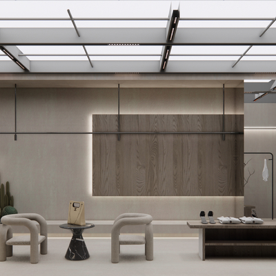  侘寂风服装店su模型 