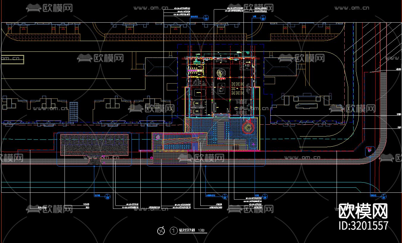 售楼处建筑cad施工图下载（渲染图2）