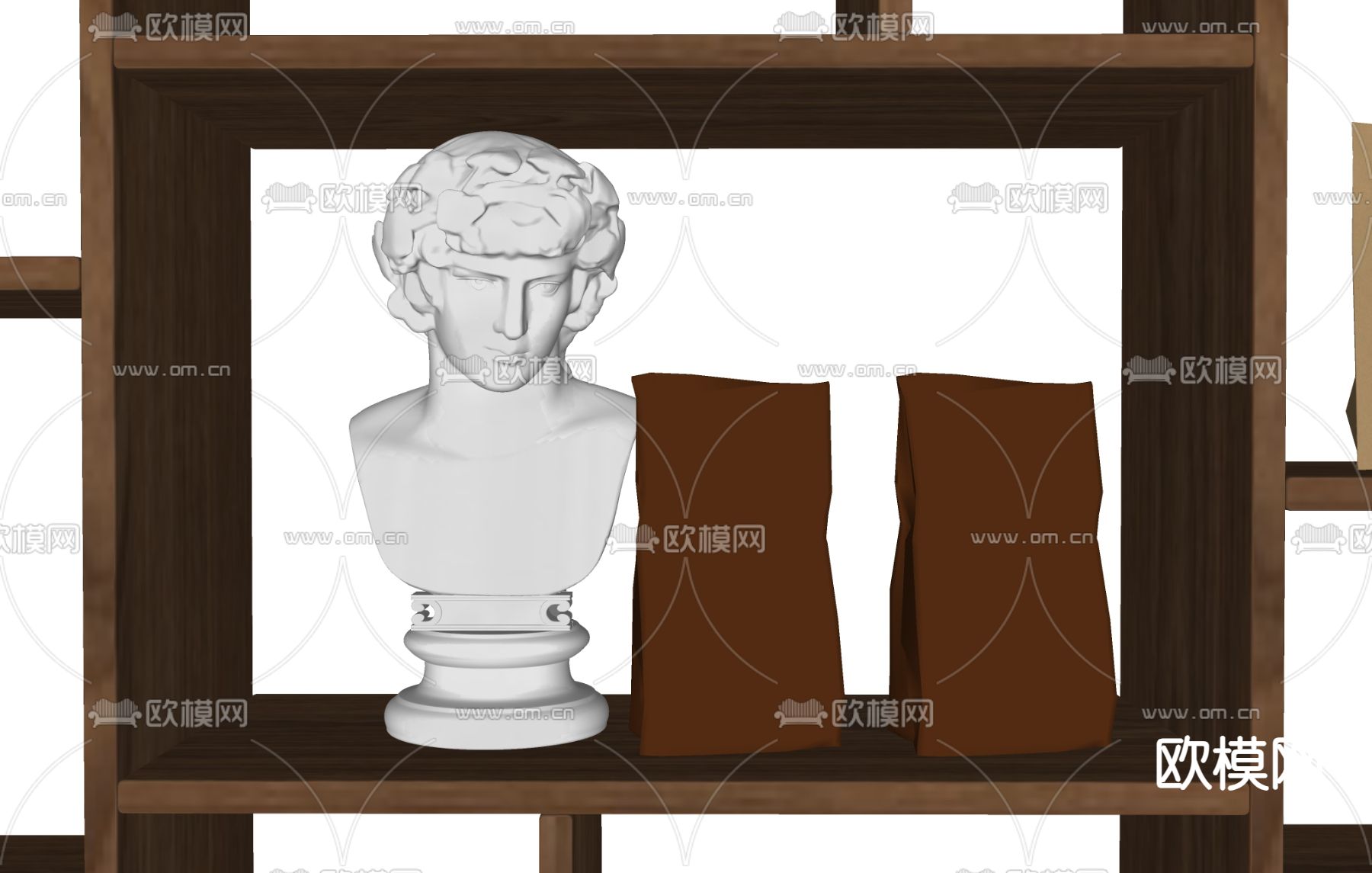 欧式雕塑摆件 石膏像su模型下载（渲染图1）