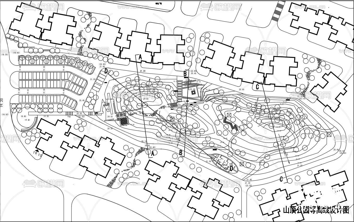 山顶公园园林设计cad施工图下载（渲染图7）