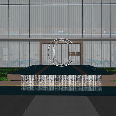  地下车库入口su模型 