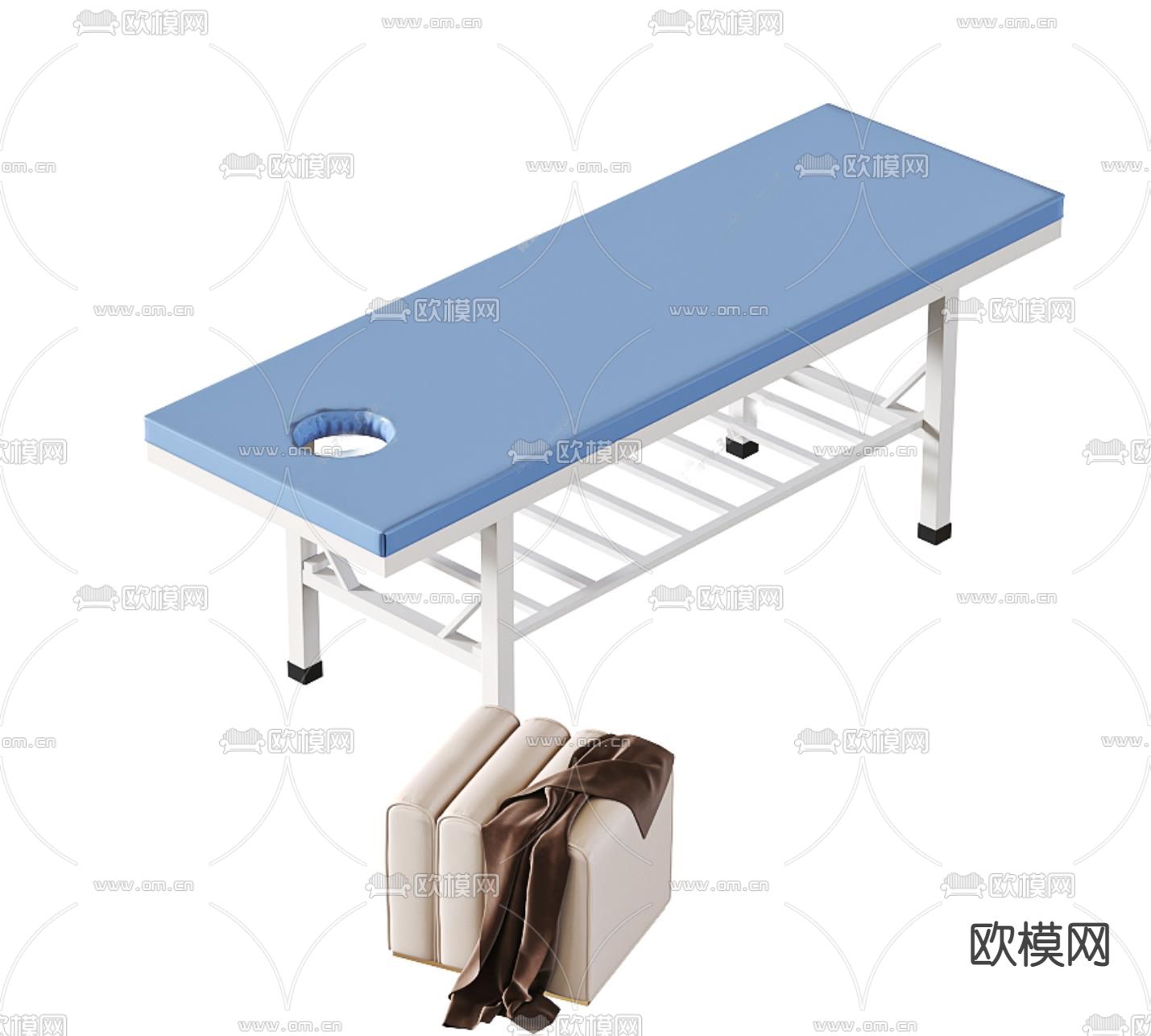 按摩床 美容床su模型下载（渲染图2）
