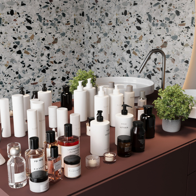  现代洗浴用品 沐浴露su模型 