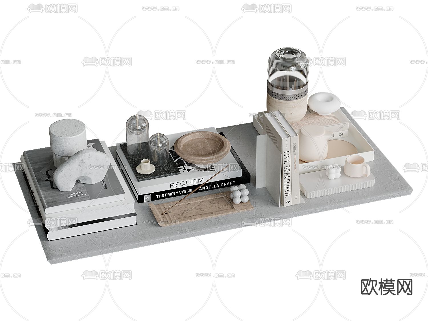 书籍 摆件 装饰品 水杯su模型下载（渲染图2）