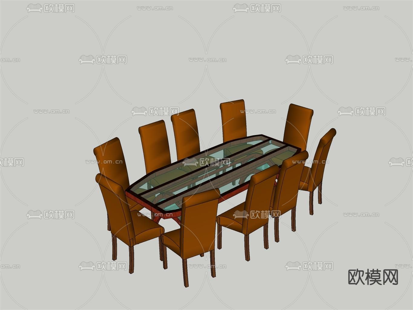 餐桌椅 餐台su模型下载（渲染图1）