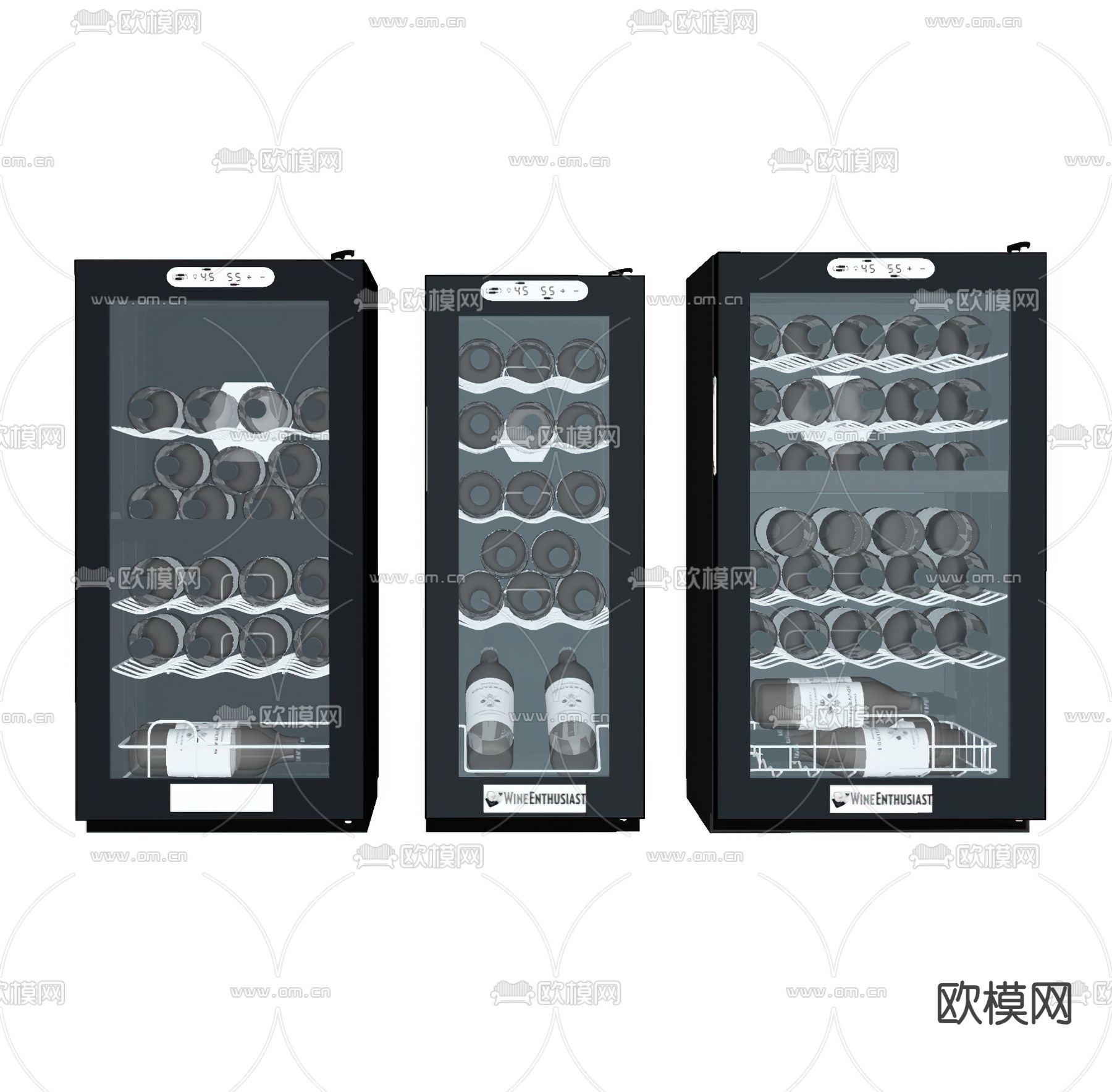 现代酒柜 冷藏柜su模型下载（渲染图2）