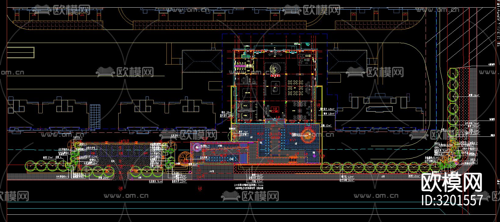 售楼处建筑cad施工图下载（渲染图1）