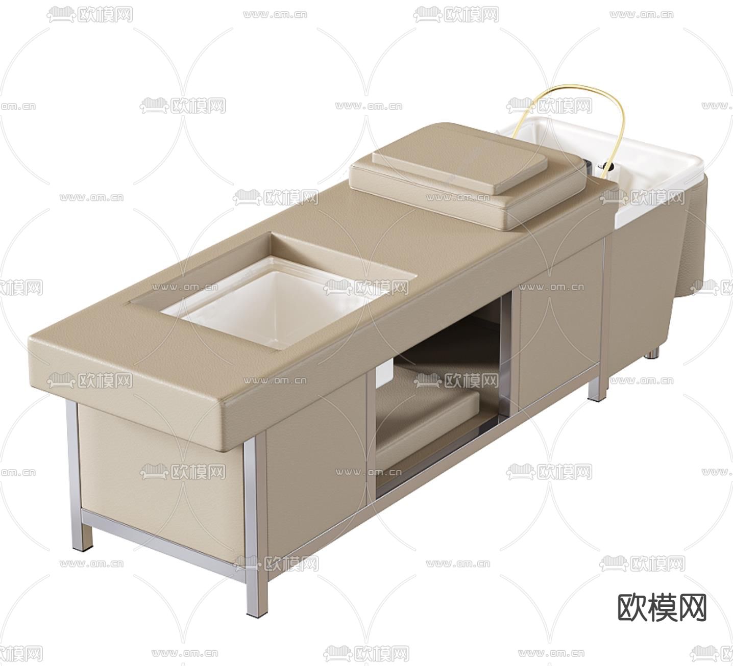 按摩床 美容床su模型下载（渲染图1）