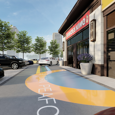  商业广场 商业步行街su模型 