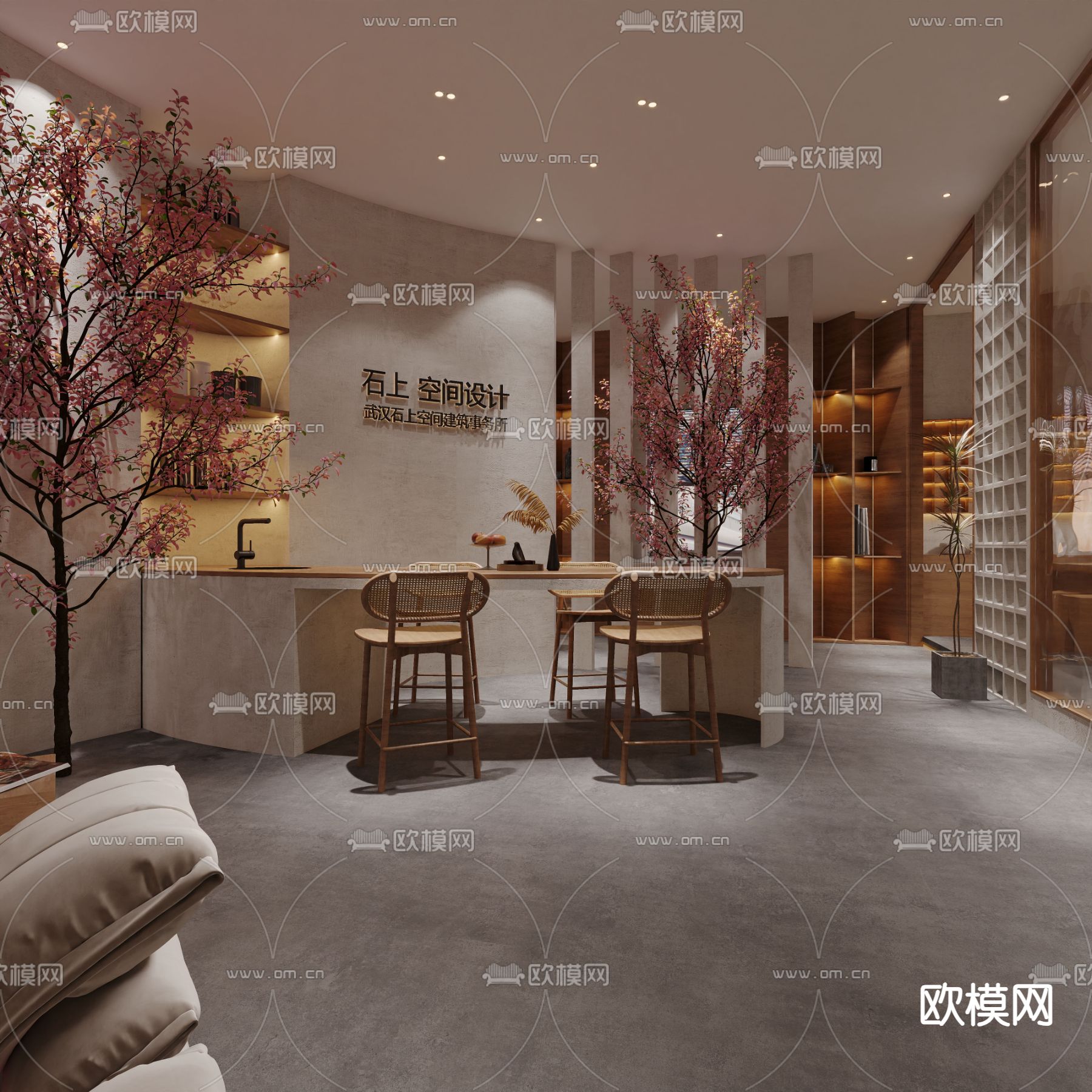 办公室 前台接待3d模型下载（渲染图1）