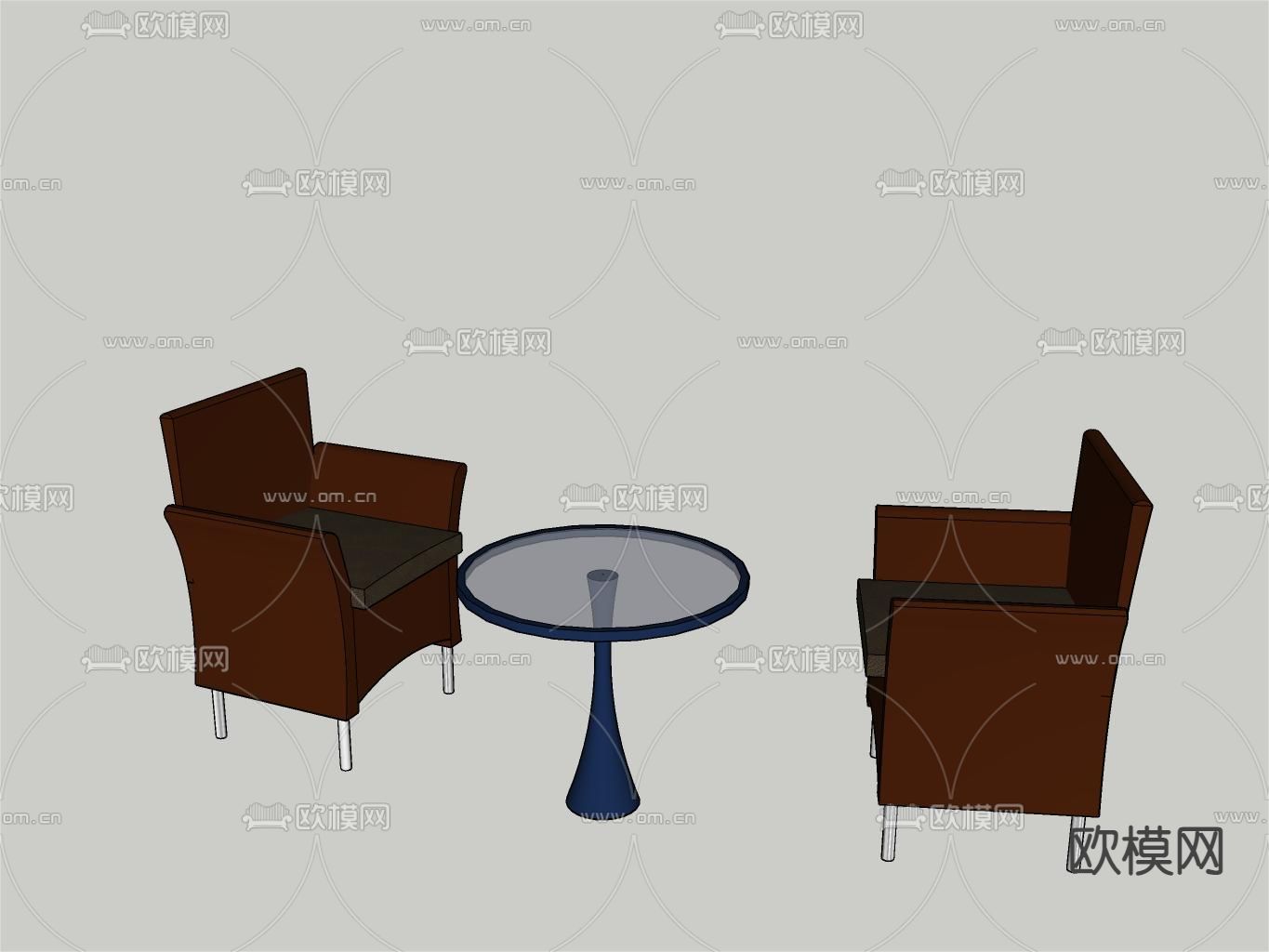 休闲桌椅su模型下载（渲染图1）