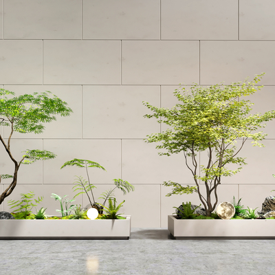  植物堆 花池 花坛 花箱su模型 