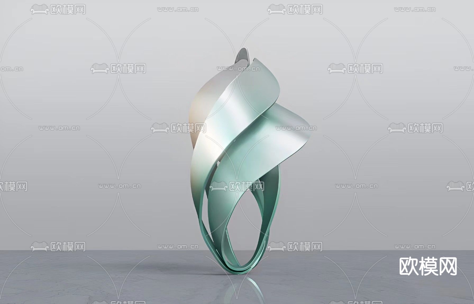 现代火炬雕塑3d模型下载