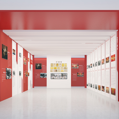  企业展厅 党建展厅su模型 