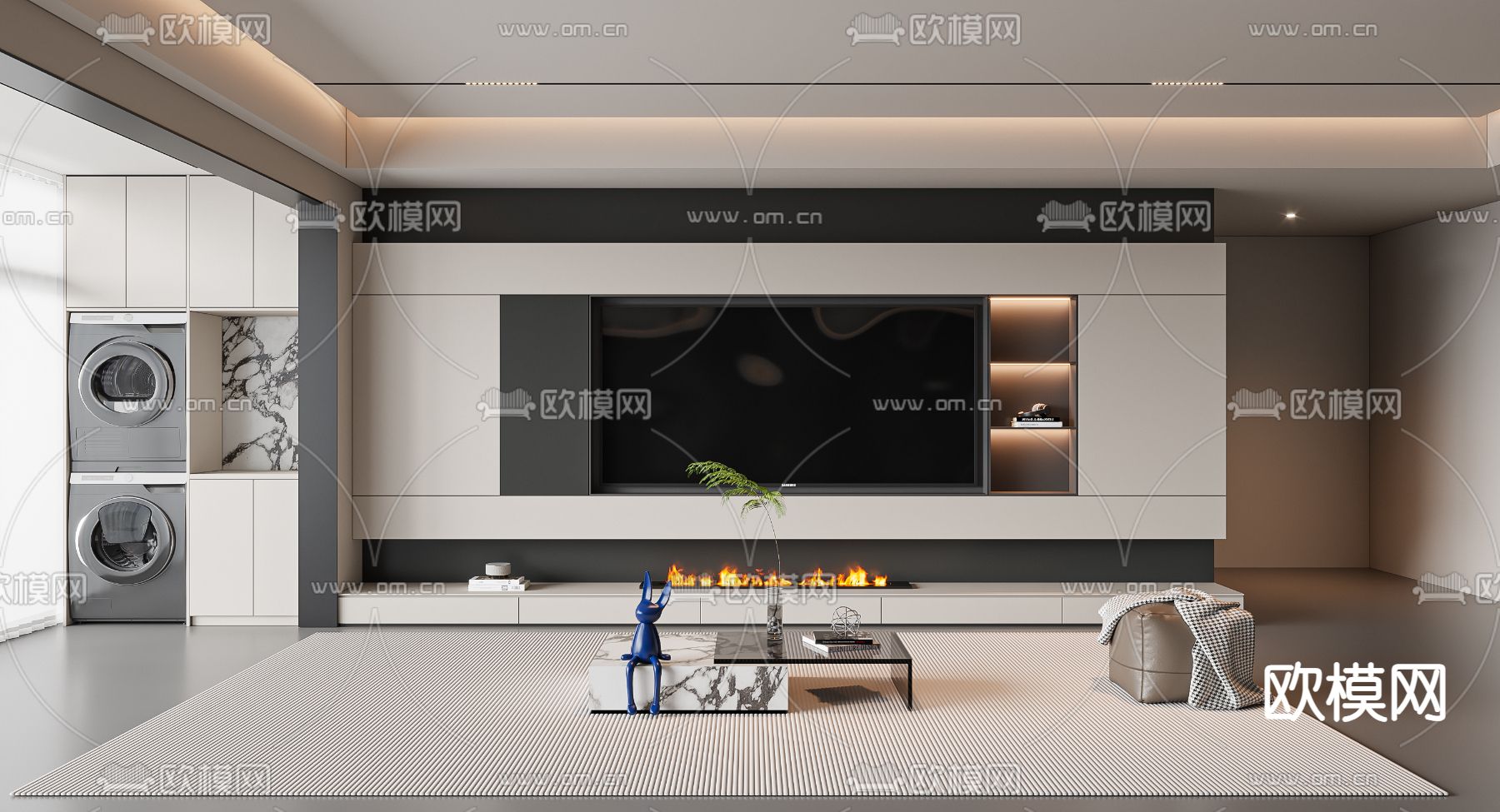 电视背景3d模型下载