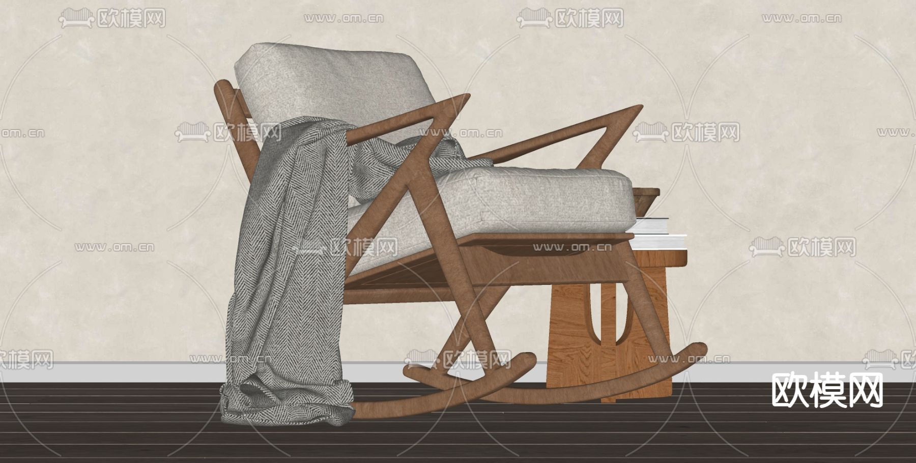 现代摇椅su模型下载（渲染图1）