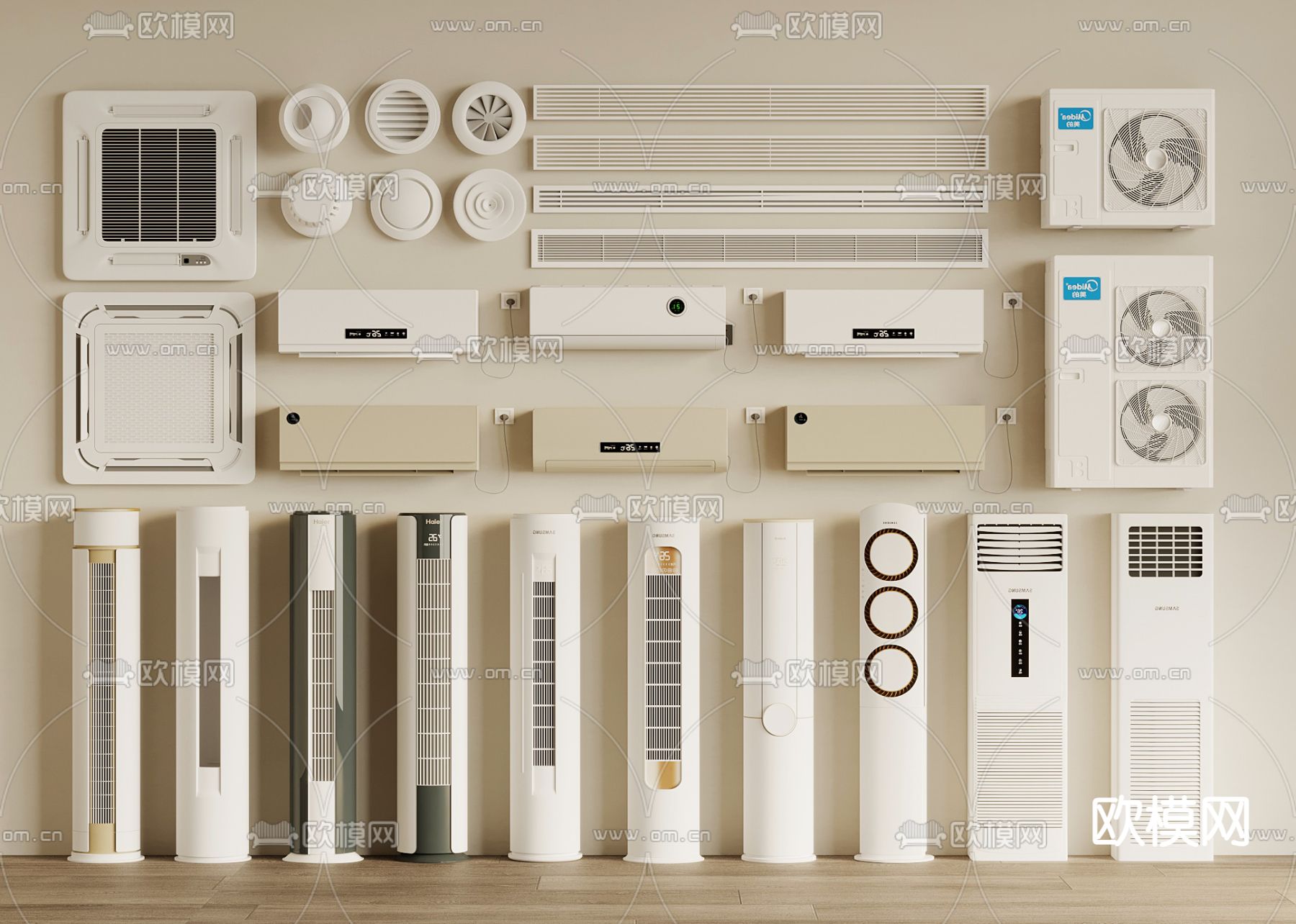 立式空调 壁挂空调3d模型下载
