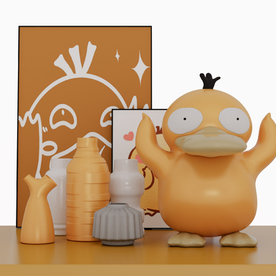  现代可达鸭公仔su模型 