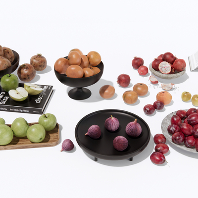  水果果盘 摆件su模型 