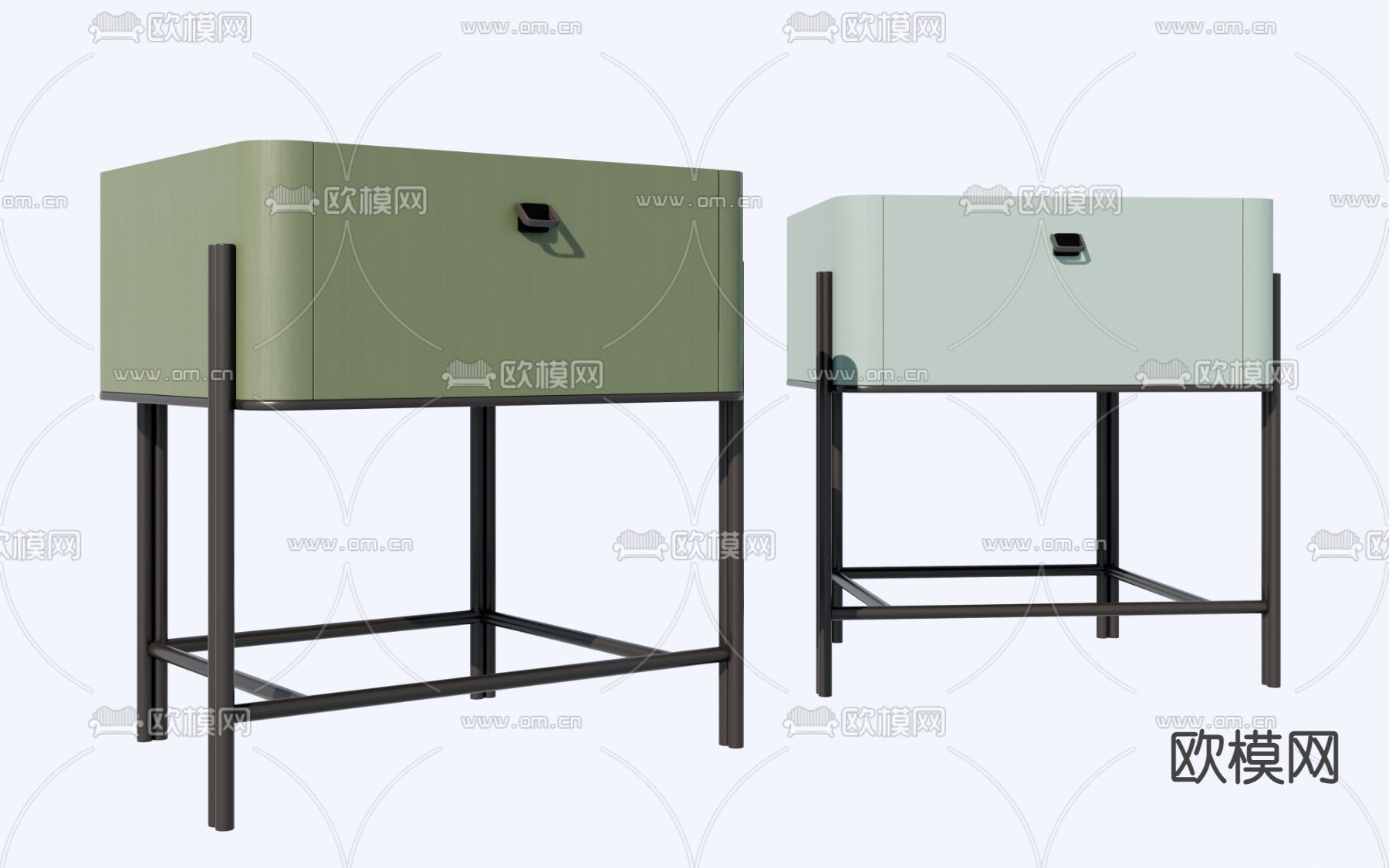 极简床头柜su模型下载（渲染图2）