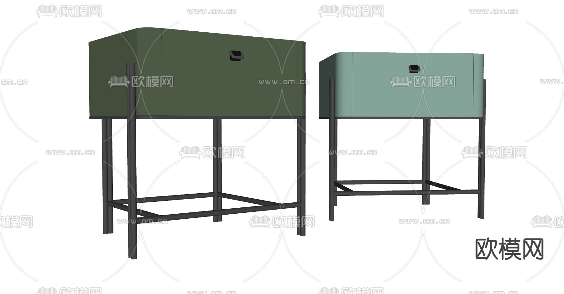 极简床头柜su模型下载（渲染图1）