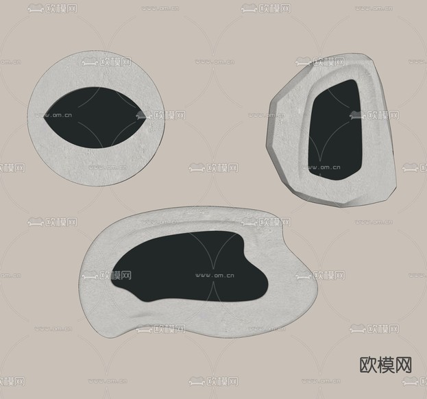 北欧镜子 装饰镜su模型下载(渲染图1)