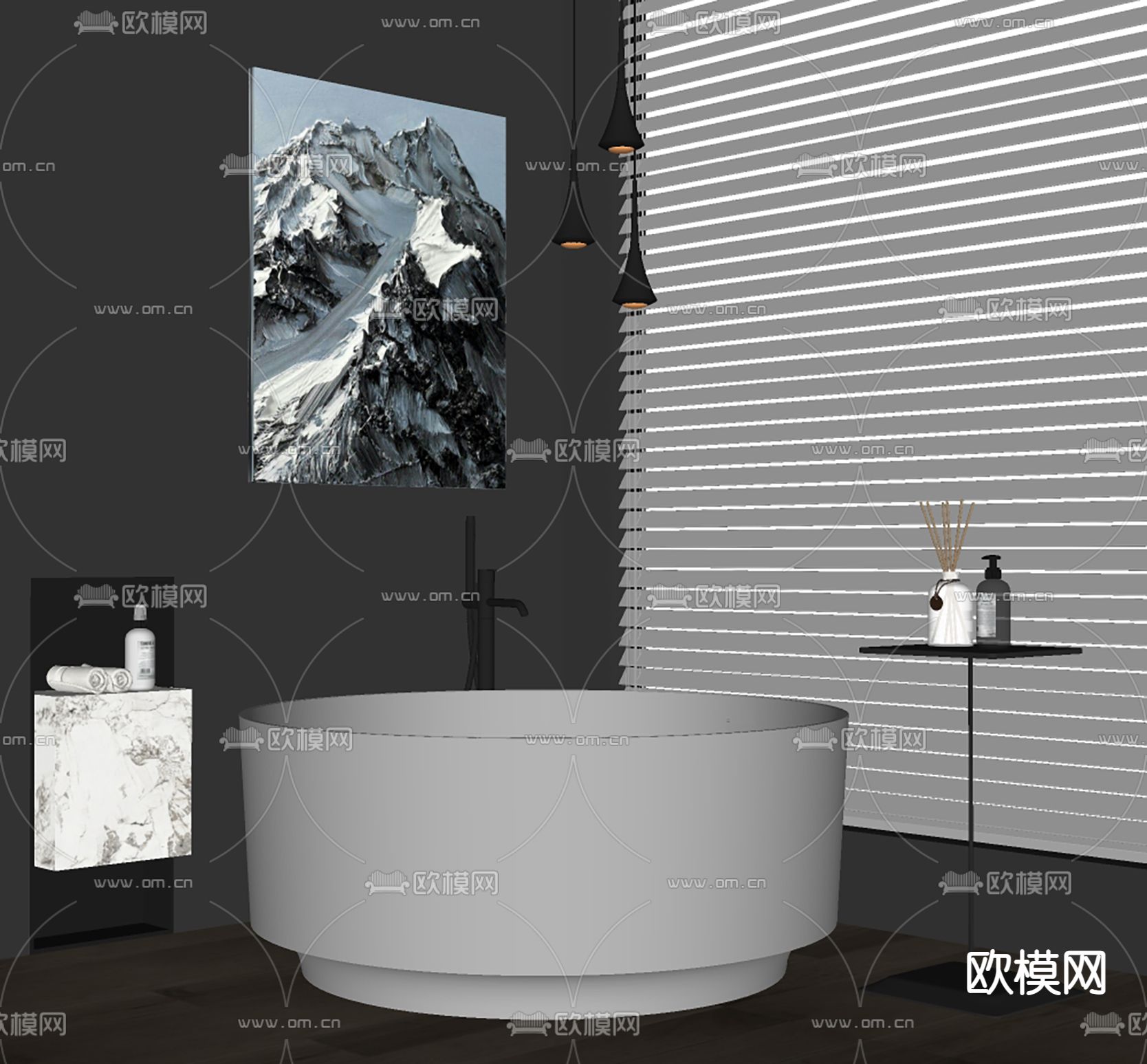 浴缸su模型下载（渲染图1）