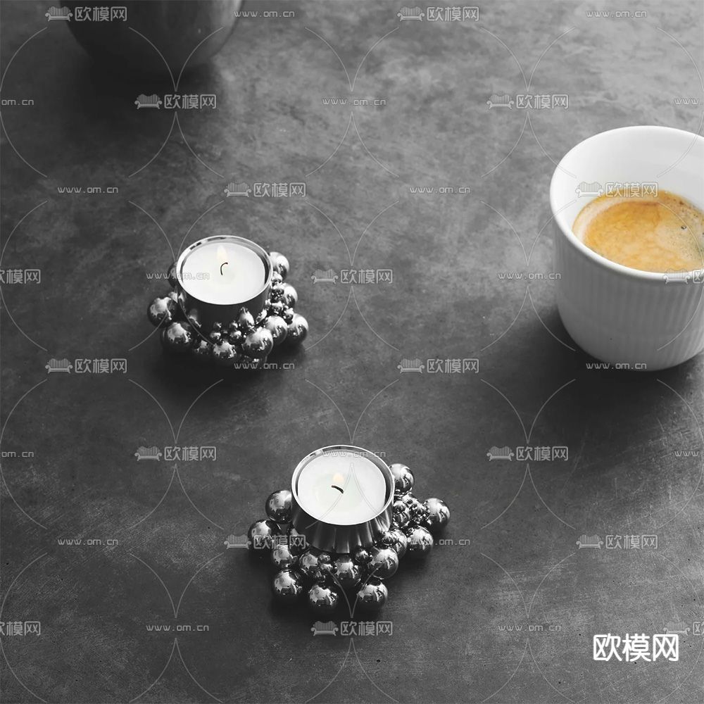 Gejst 蜡烛 烛台装饰3d模型下载（渲染图2）