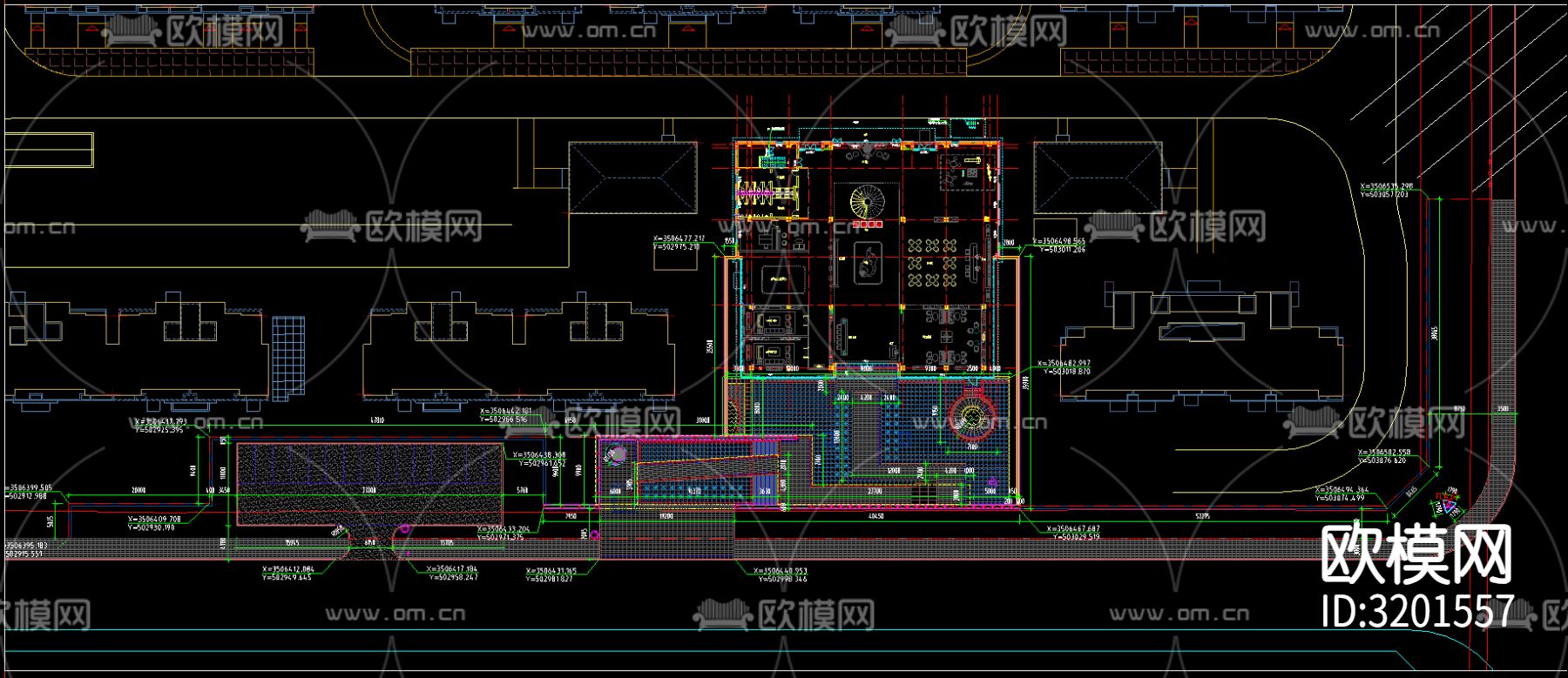 售楼处建筑cad施工图下载（渲染图3）