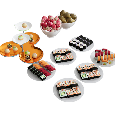  食物 寿司 米饭 水果su模型 