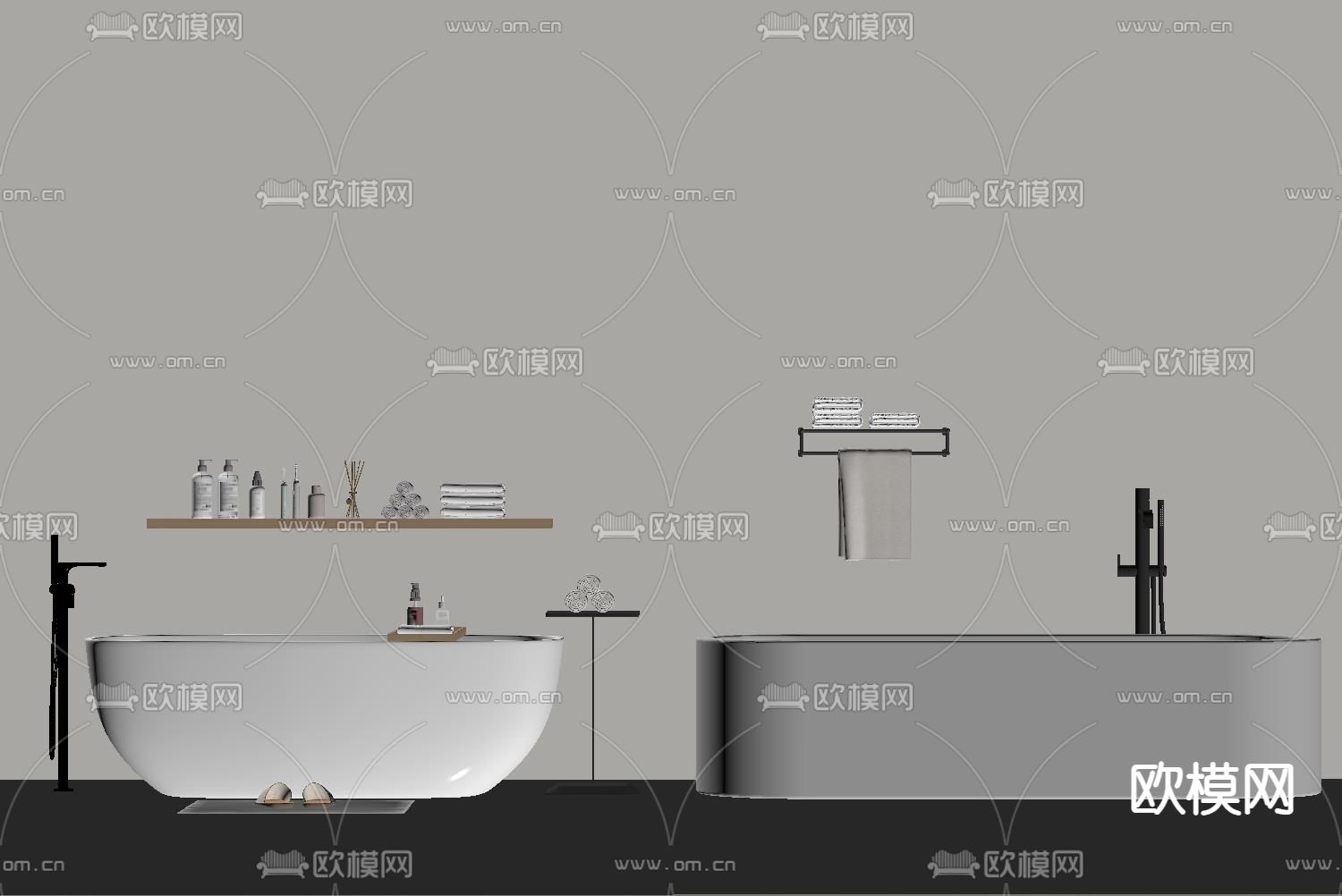 浴缸su模型下载（渲染图1）