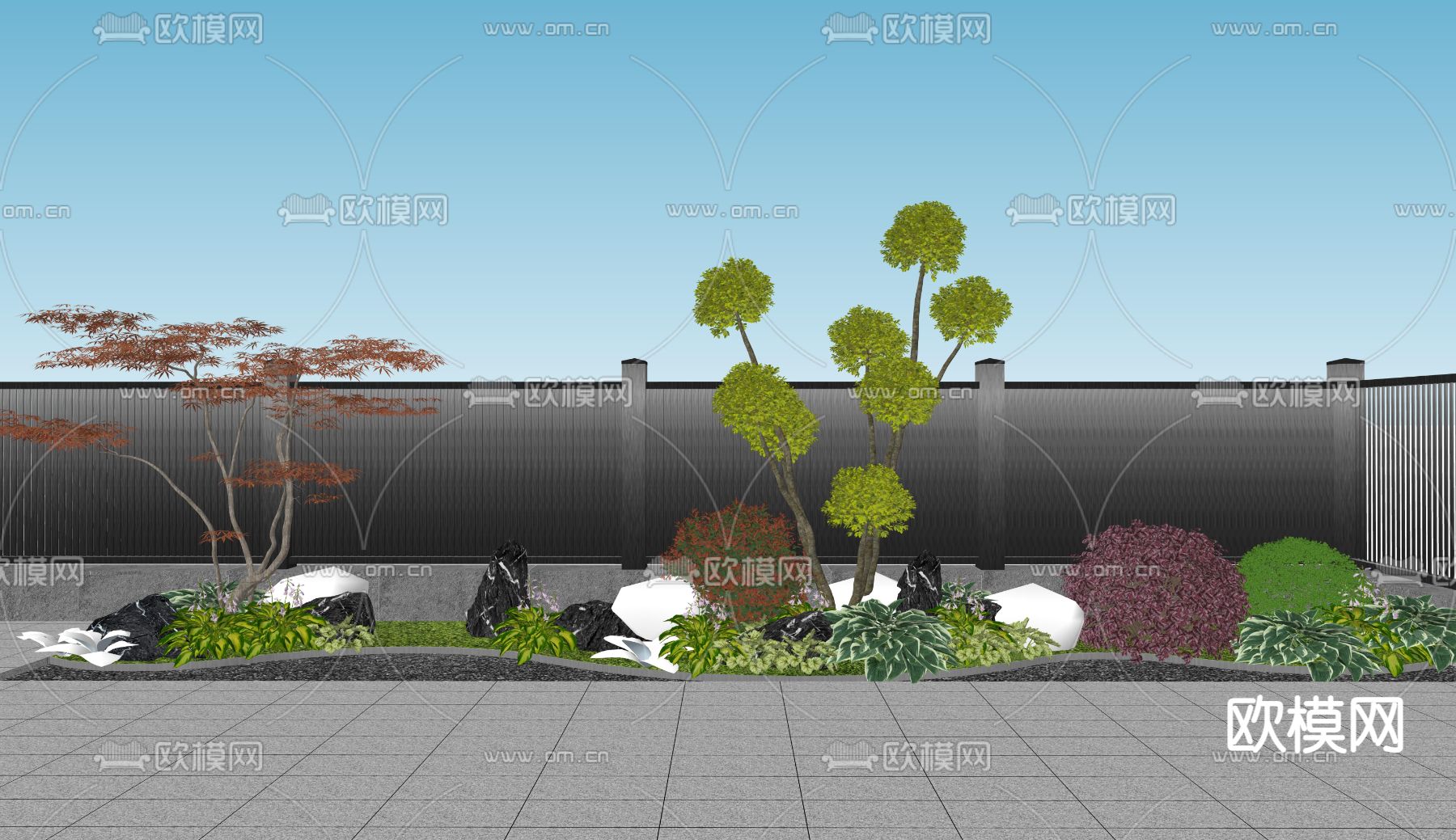 花镜植物堆su模型下载（渲染图1）
