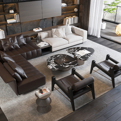  Minotti 组合沙发su模型 