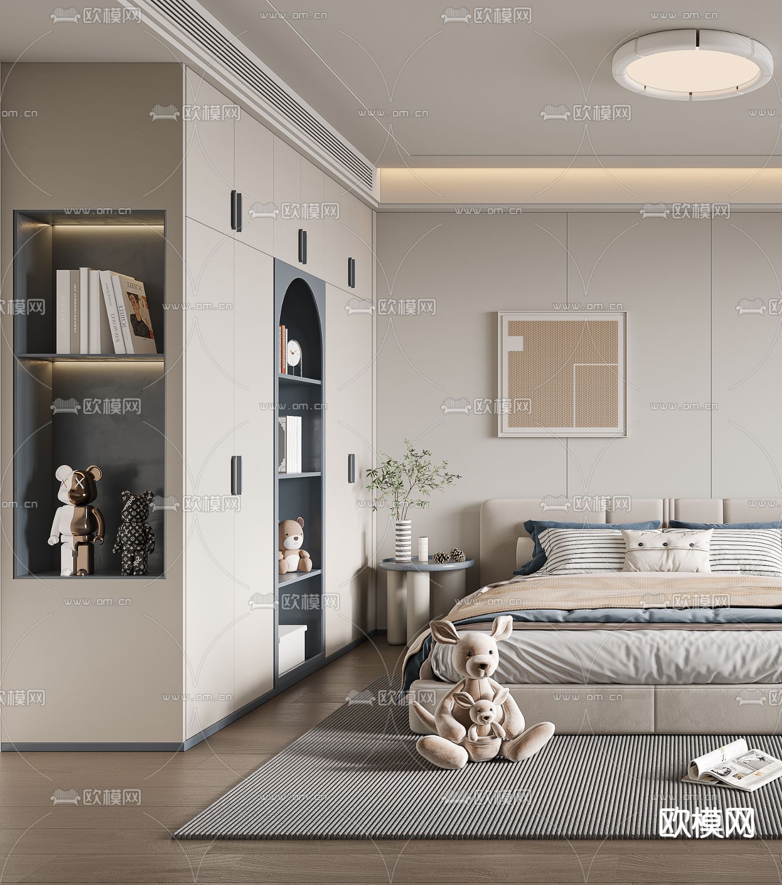 儿童房 男孩房 小孩房卧室3d模型下载（渲染图3）