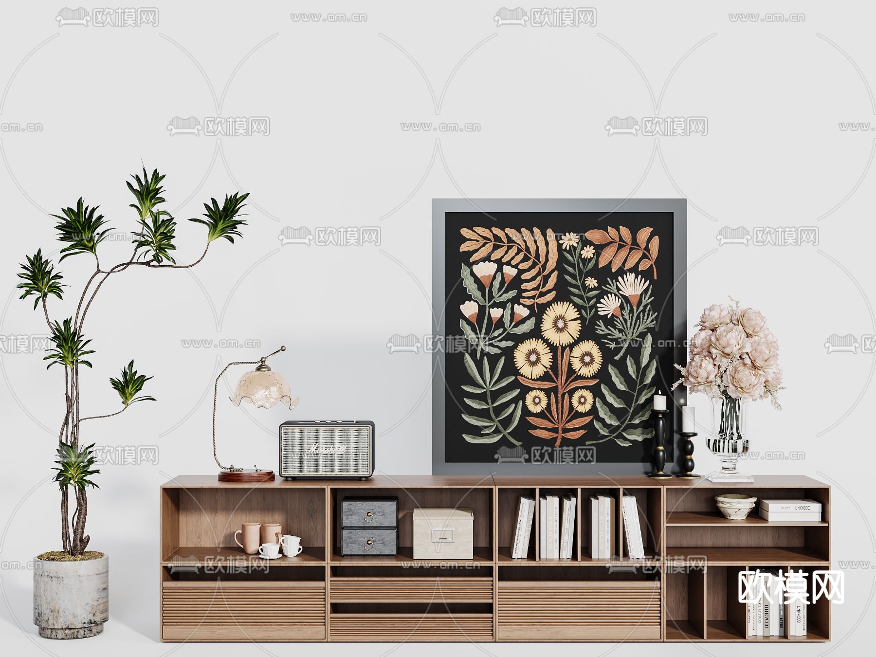 中古风电视柜3d模型下载