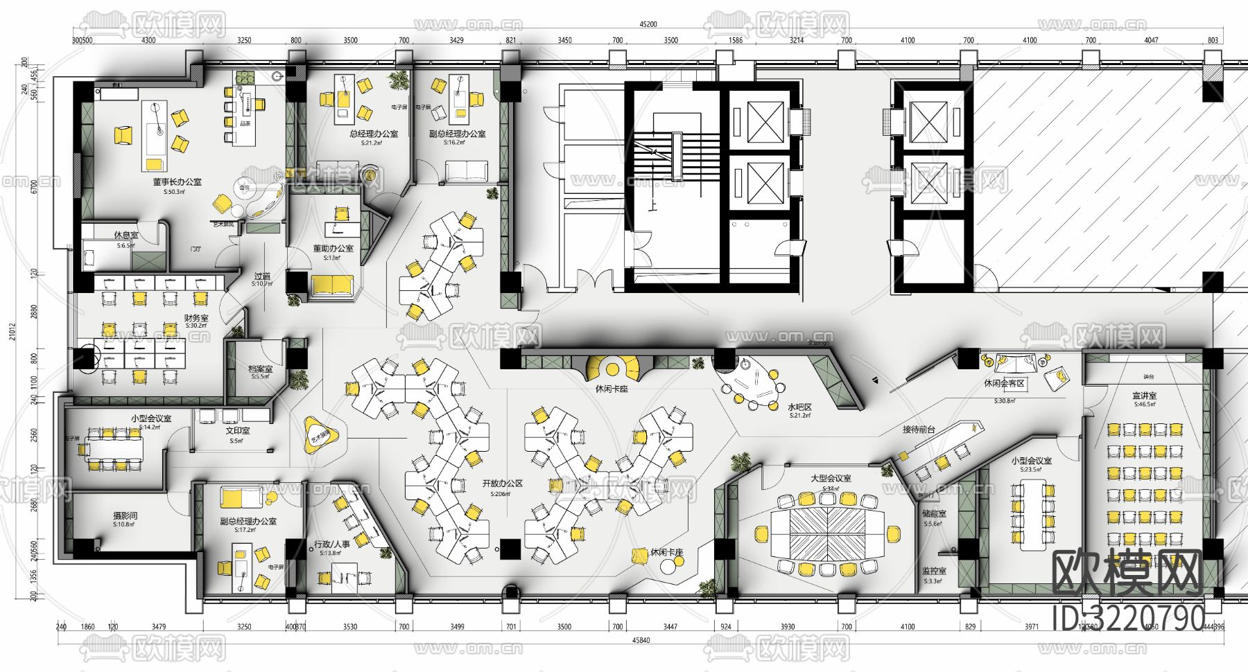 办公室cad平面图下载