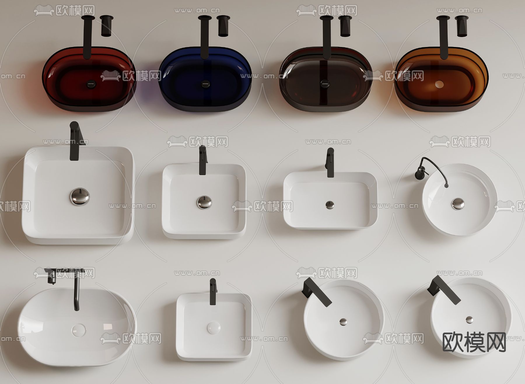 浴室盆 陶瓷盆su模型下载（渲染图2）