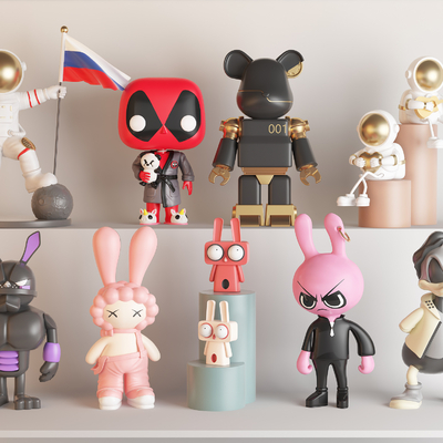  太空人 蜘蛛人 雕塑 潮玩su模型 