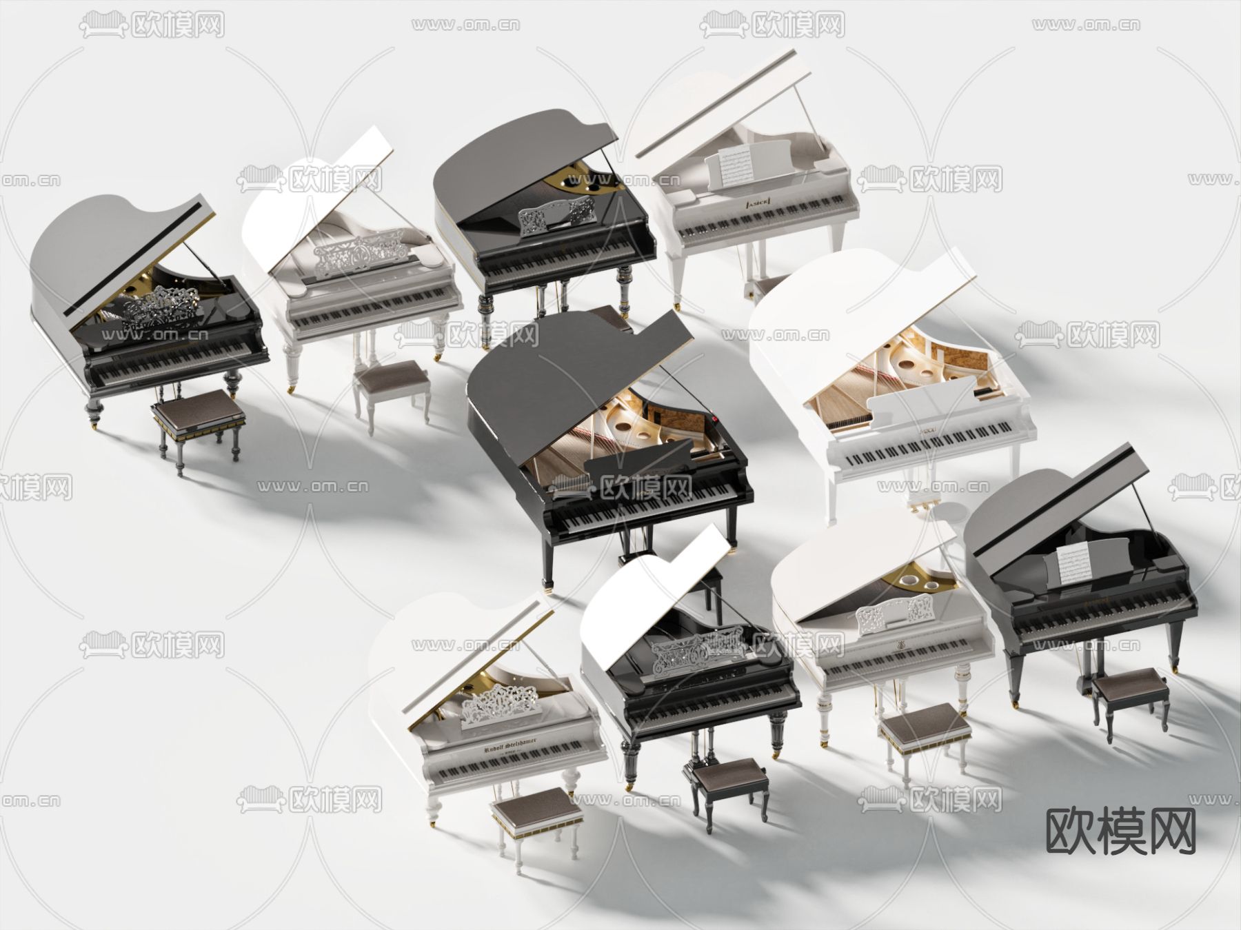 三角钢琴3d模型下载