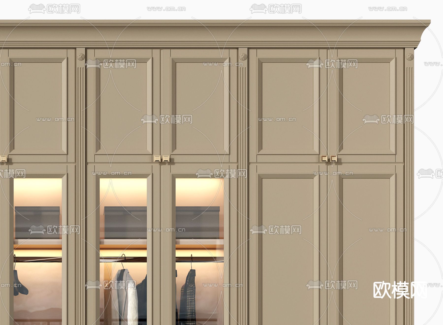 欧式衣柜su模型下载（渲染图2）
