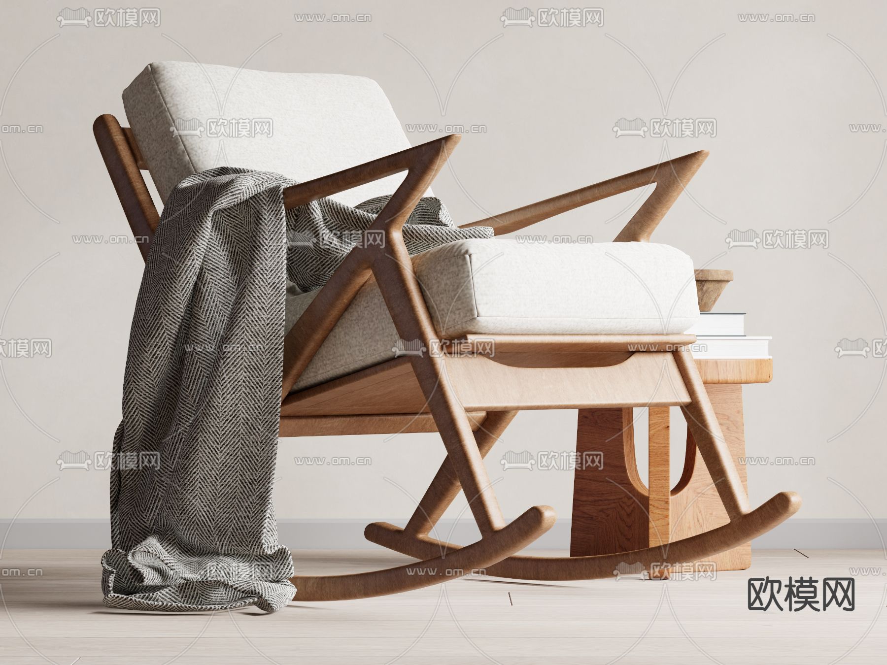 现代摇椅su模型下载（渲染图2）