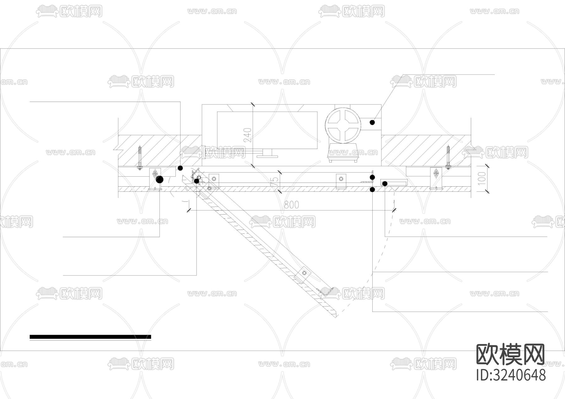 暗藏式消防栓cad立面图下载（渲染图6）