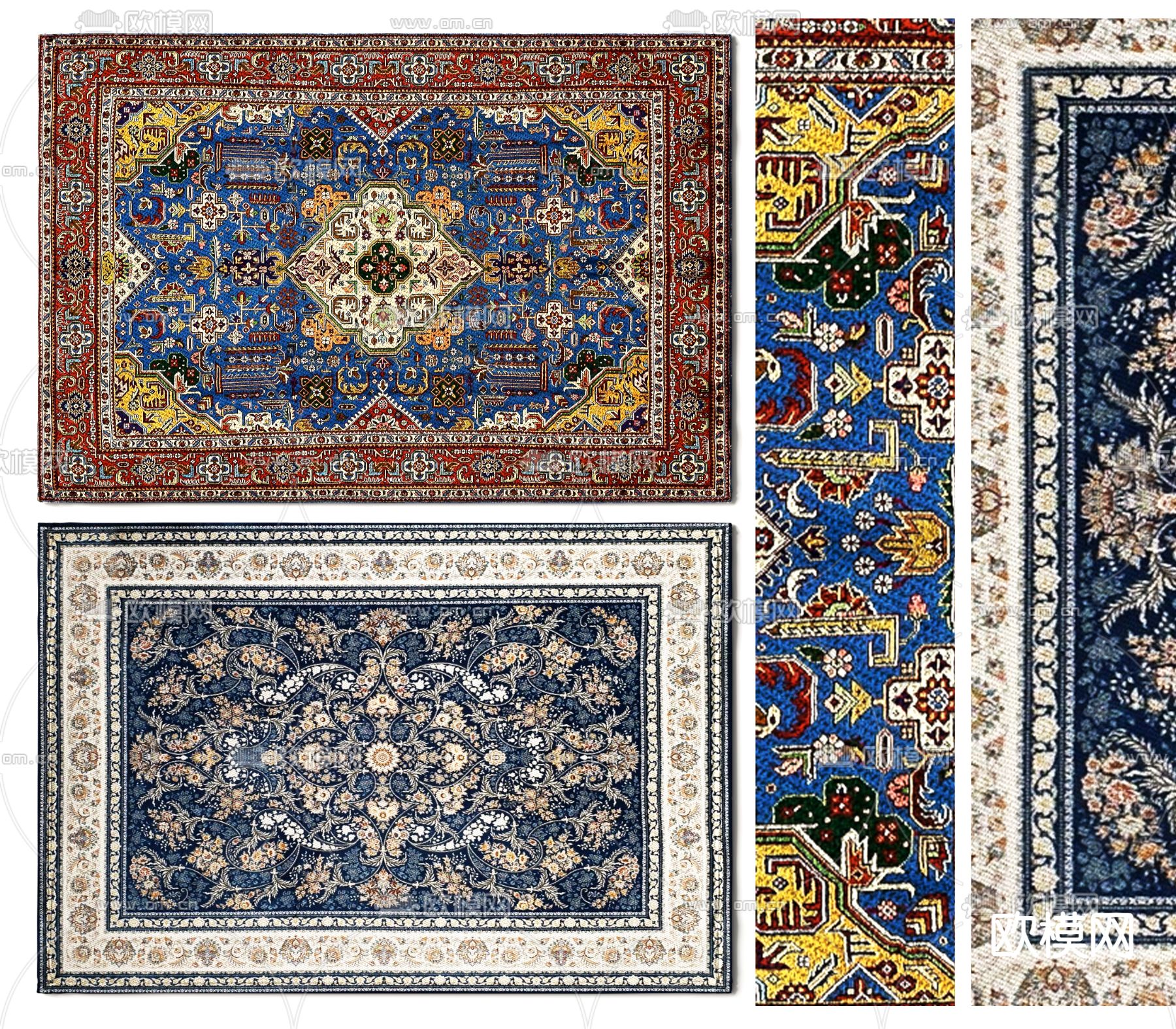 美式地毯 方毯3d模型下载