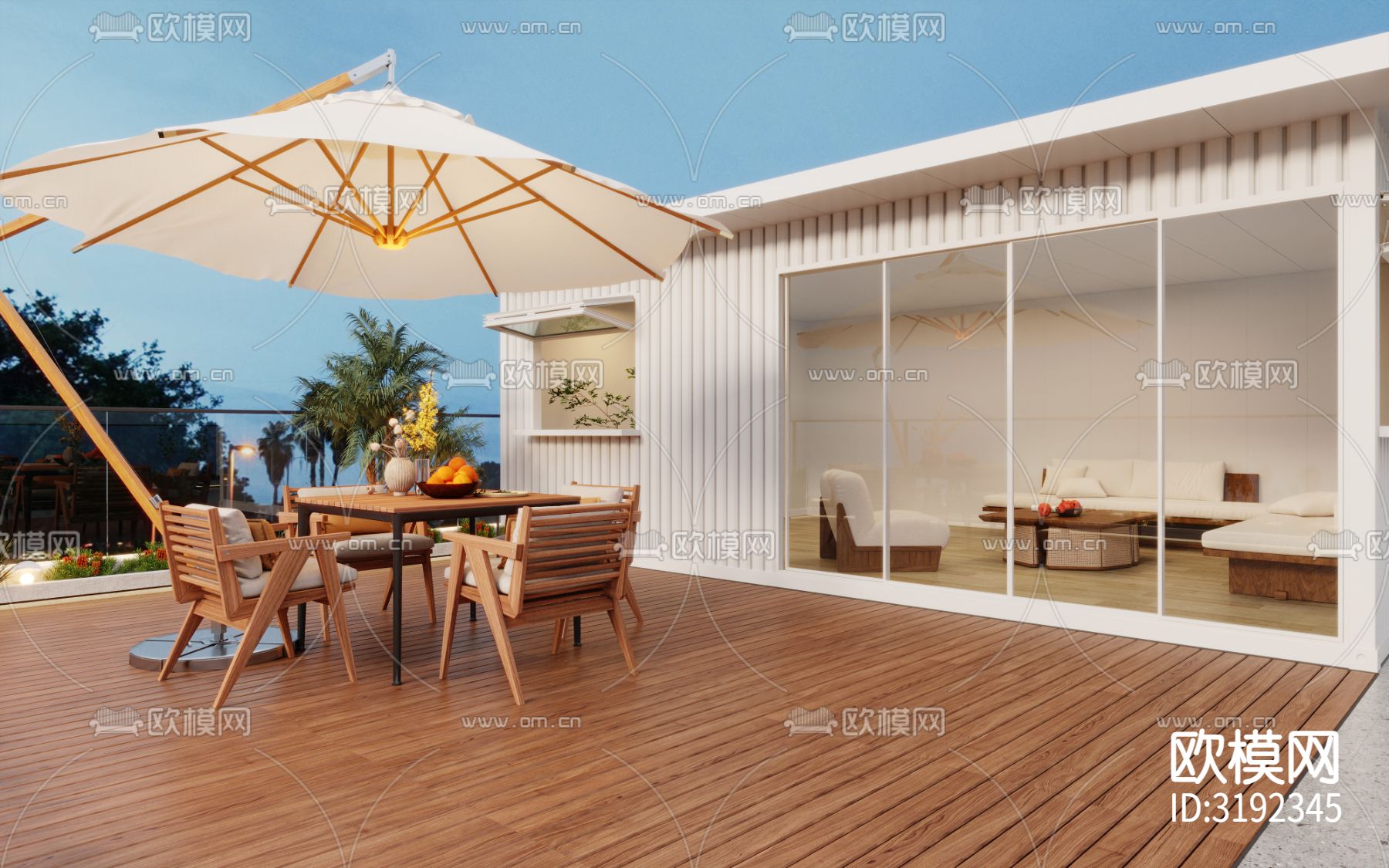 露台餐厅装修效果图下载（渲染图3）