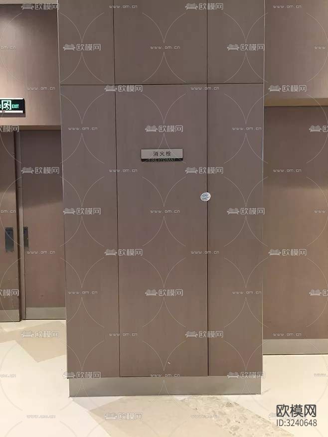 暗藏式消防栓cad立面图下载（渲染图2）