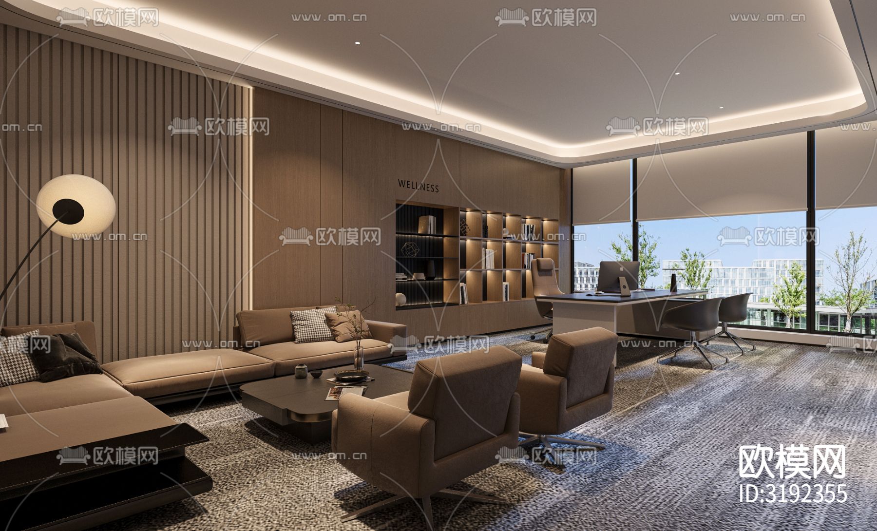 董事长室装修效果图下载（渲染图3）