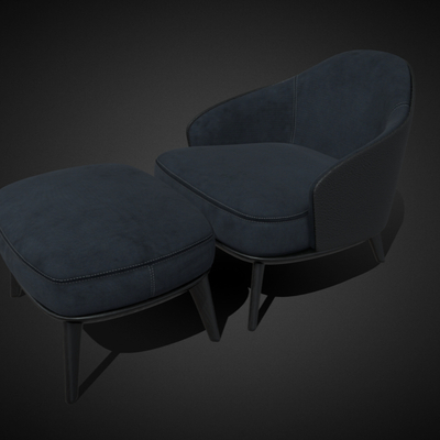  Minotti单人沙发 脚踏su模型 